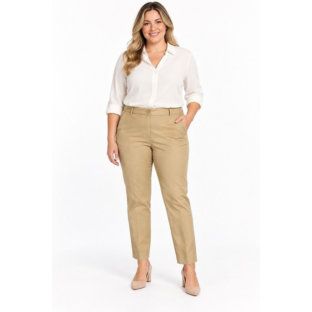 Michael Kors Miranda Khaki Slim Ankle Stretch Pants Women’s Size 16 NWT $78